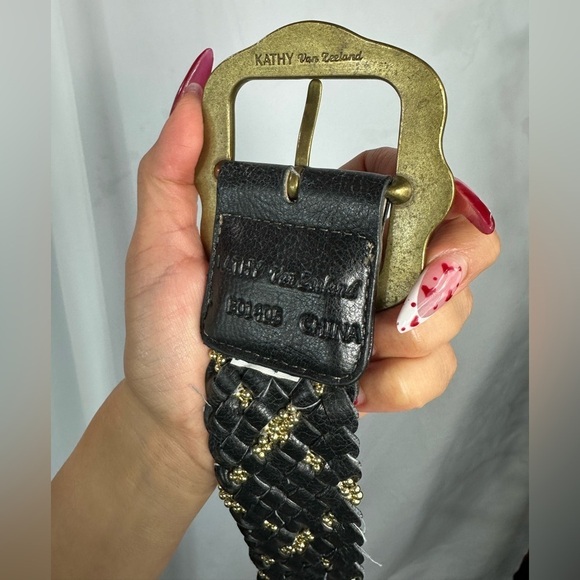 kathy van zeeland navy braided belt - Picture 6 of 7